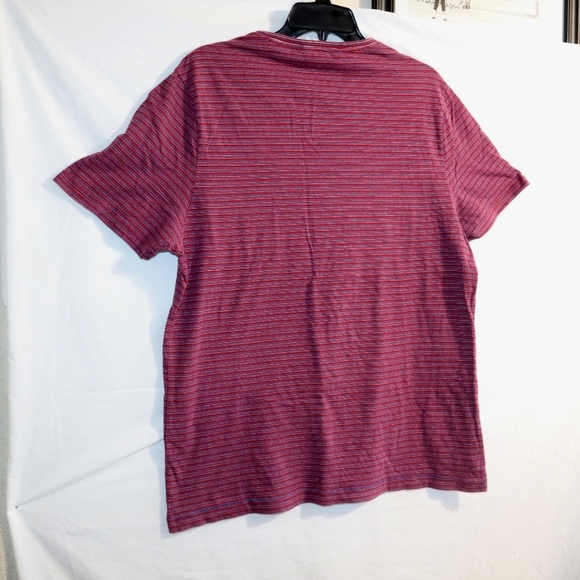 ORIGINAL PENGUIN Shirt Short Sleeve Red white pocket  Striped XL - Picture 5 of 9
